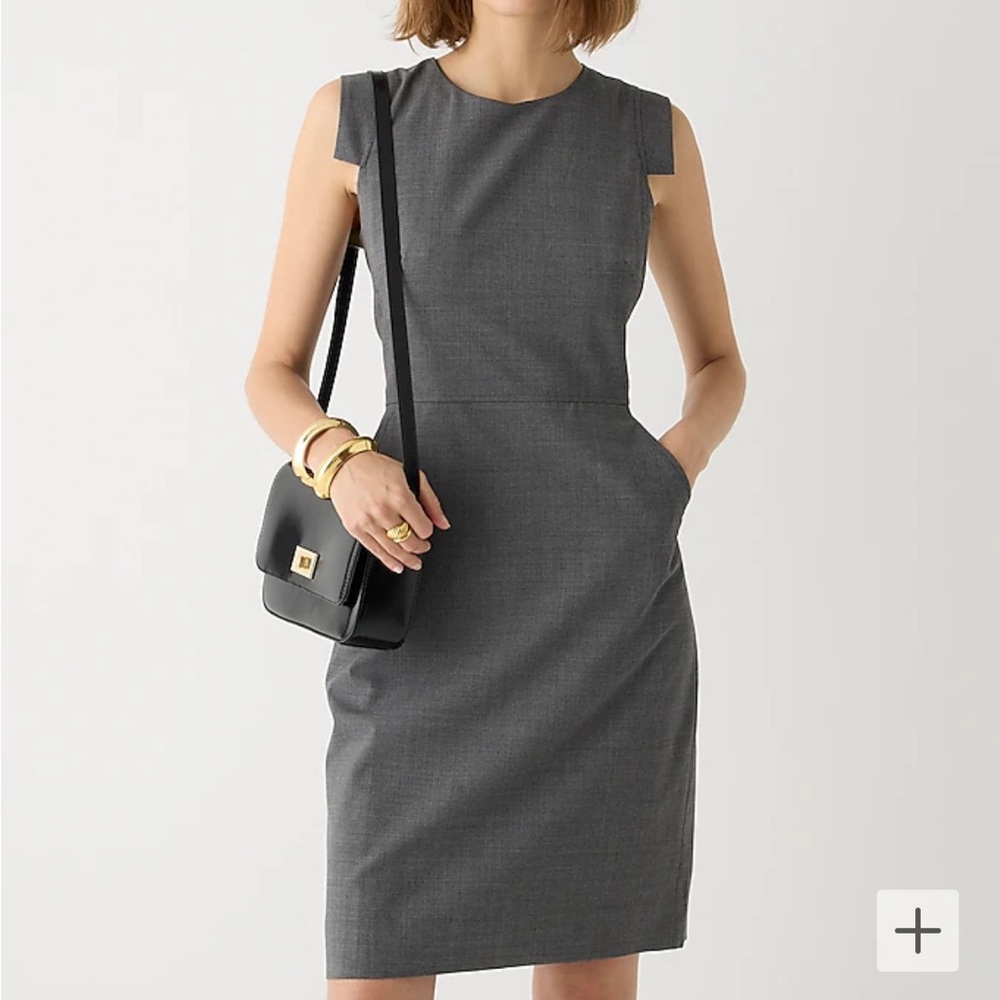 SALE CALVIN KLEIN  black & white woven career dress